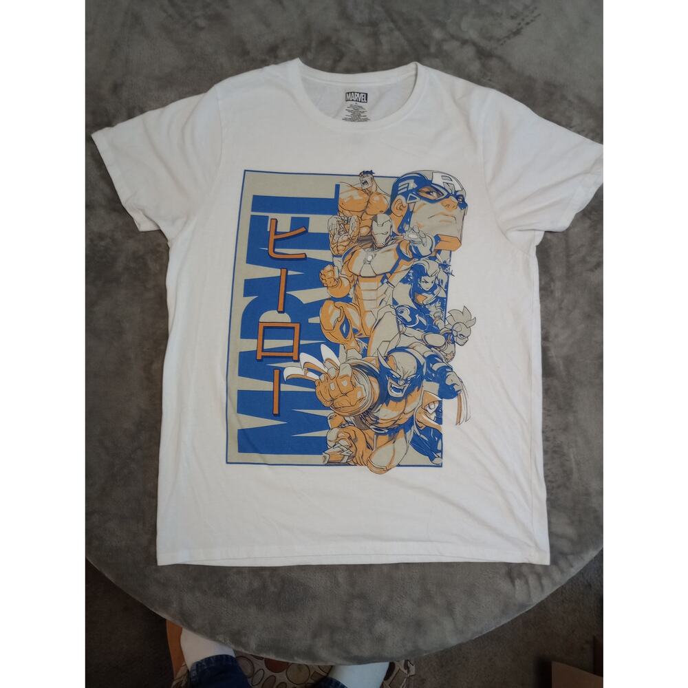Mens Marvel White  T Shirt  Size XL preowned